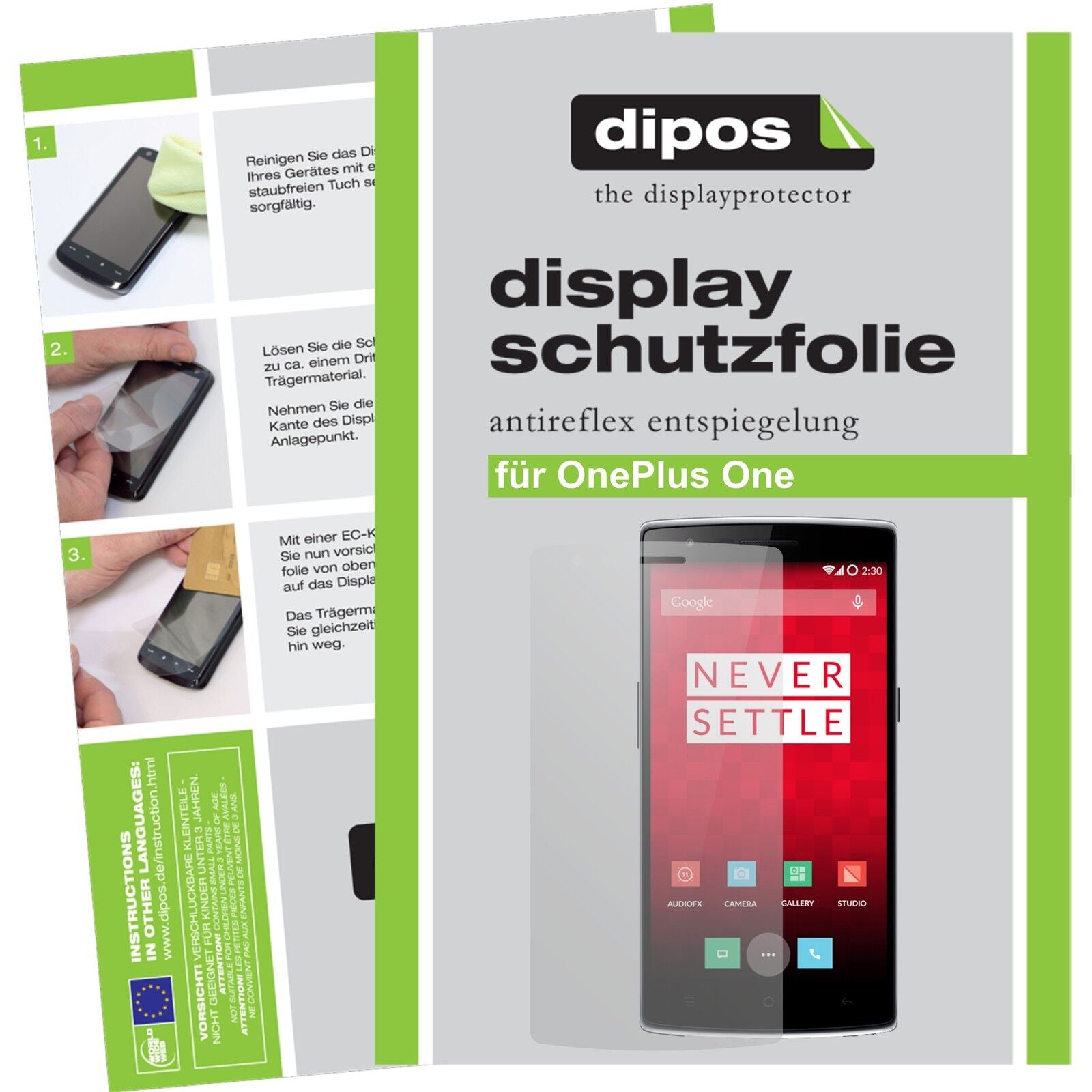 Matte Displayschutzfolie von dipos passend für One OnePlus, präziser Zuschnitt und blasenfrei montiert
