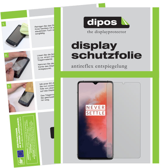 Matte Displayschutzfolie von dipos passend für OnePlus 7T, präziser Zuschnitt und blasenfrei montiert
