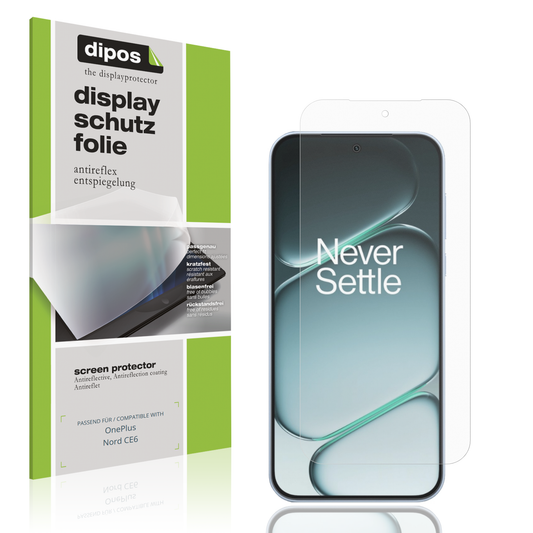 Matte Displayschutzfolie von dipos passend für OnePlus Nord CE6, präziser Zuschnitt und blasenfrei montiert