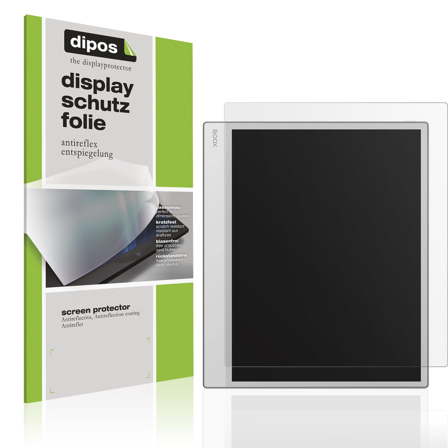 Matte Displayschutzfolie von dipos passend für Onyx Boox Note Max 13.3, präziser Zuschnitt und blasenfrei montiert
