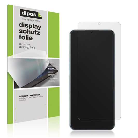 Matte Displayschutzfolie von dipos passend für OPPO A58x, präziser Zuschnitt und blasenfrei montiert