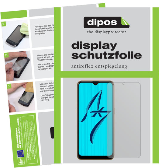 Matte Displayschutzfolie von dipos passend für Oppo AX7, präziser Zuschnitt und blasenfrei montiert