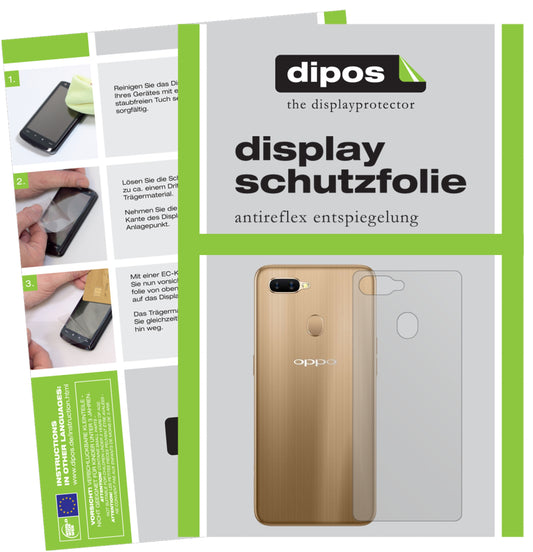 Matte Displayschutzfolie von dipos passend für Oppo AX7 Rückseite, präziser Zuschnitt und blasenfrei montiert