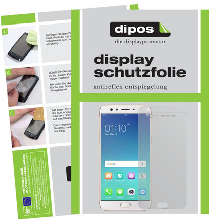 Matte Displayschutzfolie von dipos passend für Oppo F3 Plus, präziser Zuschnitt und blasenfrei montiert