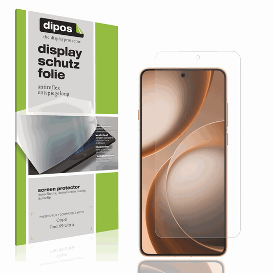 Matte Displayschutzfolie von dipos passend für Oppo Find X9 Ultra, präziser Zuschnitt und blasenfrei montiert