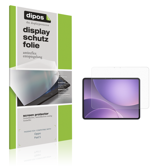 Matte Displayschutzfolie von dipos passend für Oppo Pad 5, präziser Zuschnitt und blasenfrei montiert