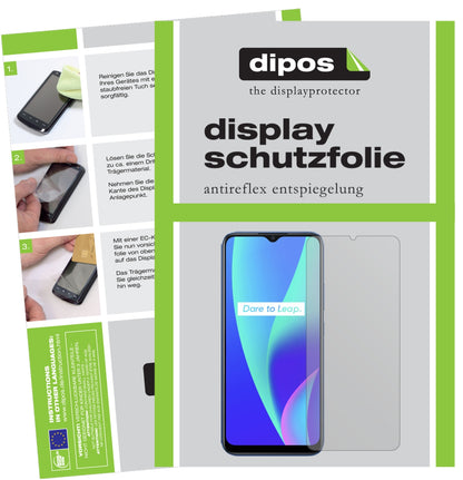 Matte Displayschutzfolie von dipos passend für Oppo Realme C3, präziser Zuschnitt und blasenfrei montiert
