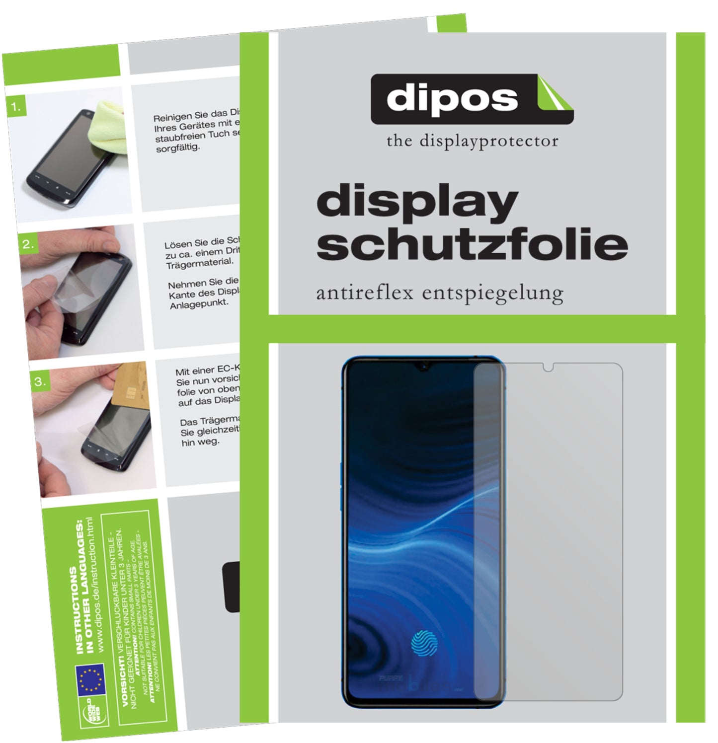 Matte Displayschutzfolie von dipos passend für Oppo Reno Ace, präziser Zuschnitt und blasenfrei montiert