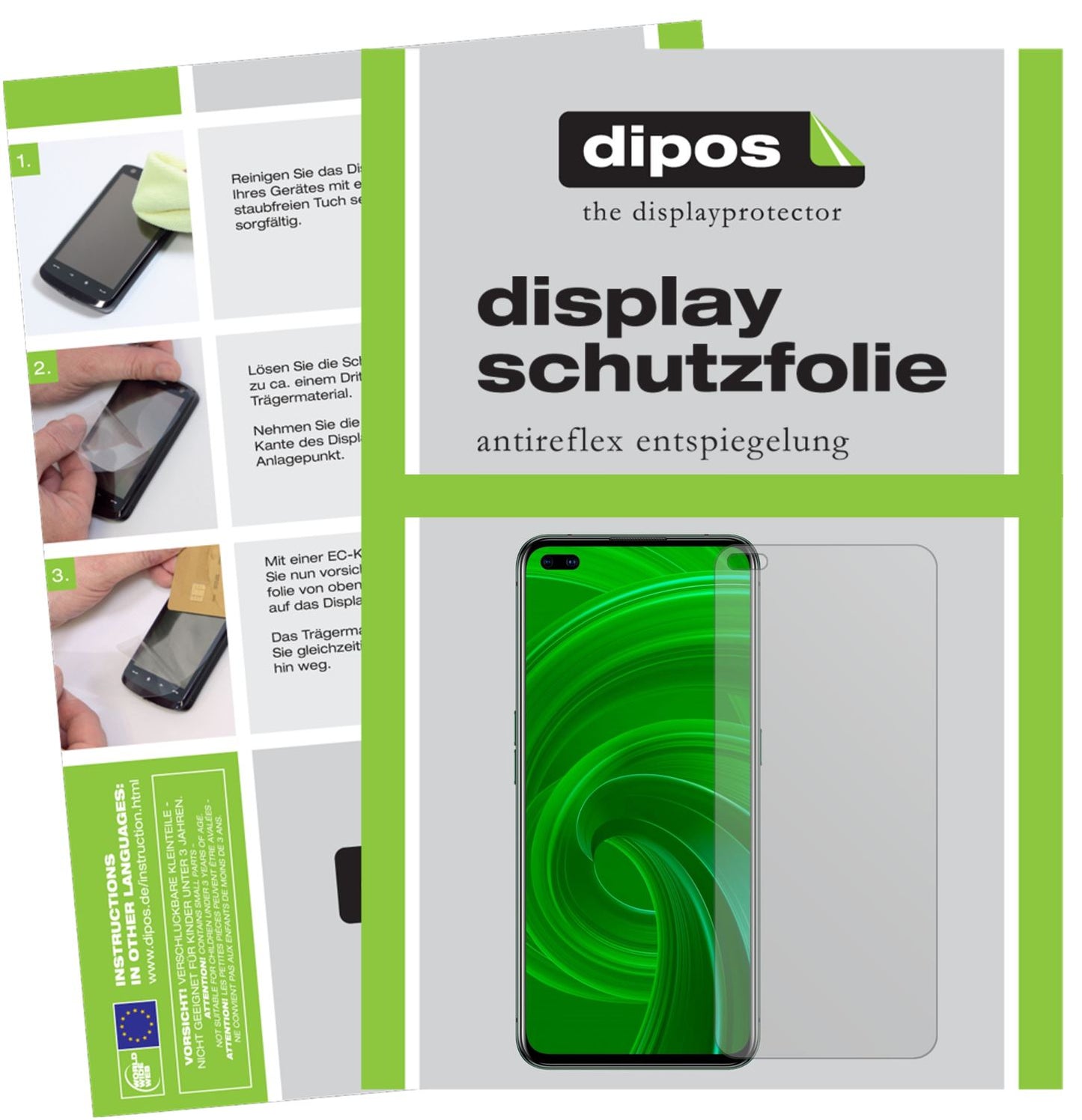 Matte Displayschutzfolie von dipos passend für Oppo Realme X50 5G, präziser Zuschnitt und blasenfrei montiert