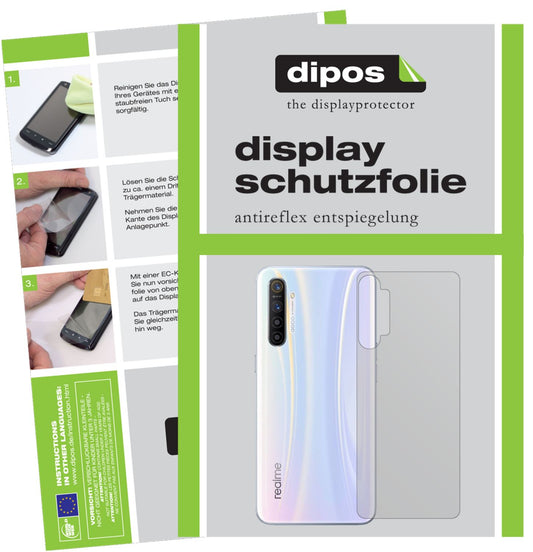 Matte Displayschutzfolie von dipos passend für Oppo Realme XT Rückseite, präziser Zuschnitt und blasenfrei montiert