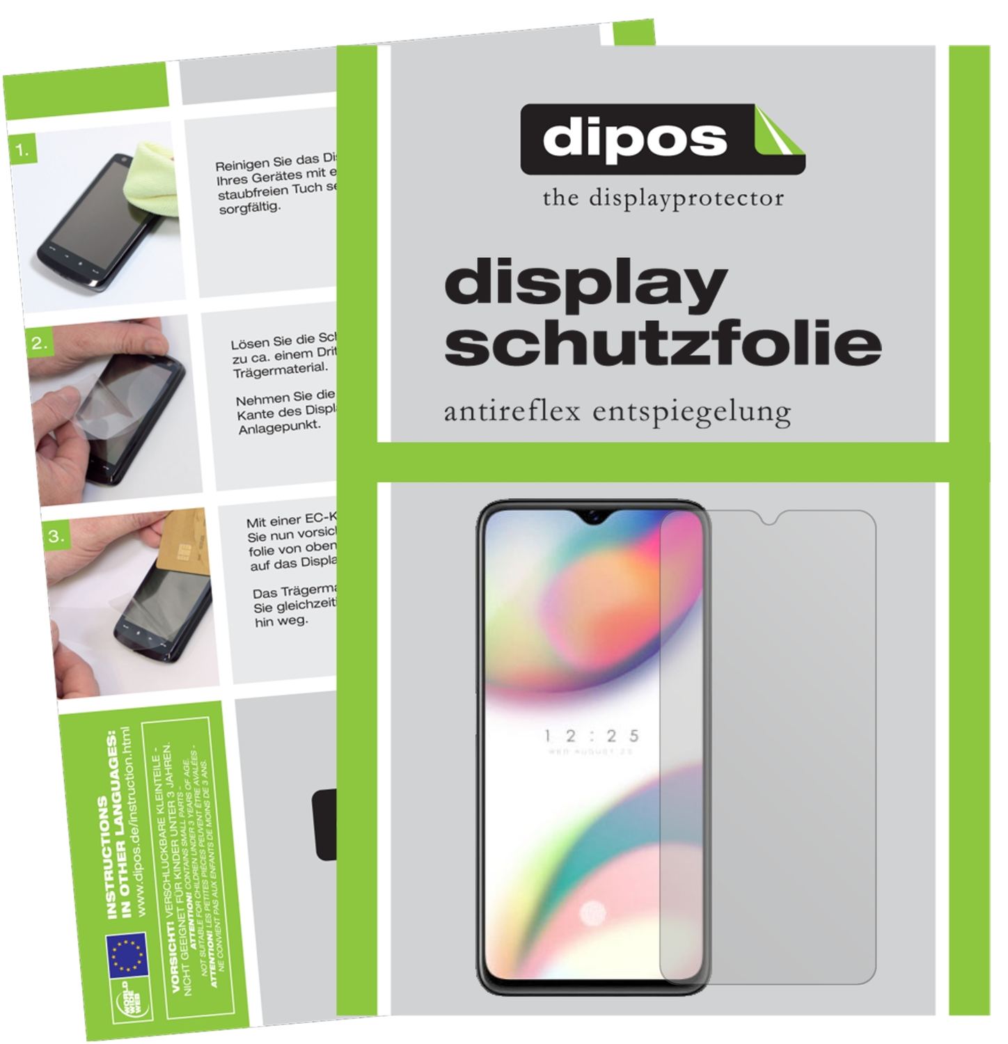 Matte Displayschutzfolie von dipos passend für Oppo Reno Z, präziser Zuschnitt und blasenfrei montiert