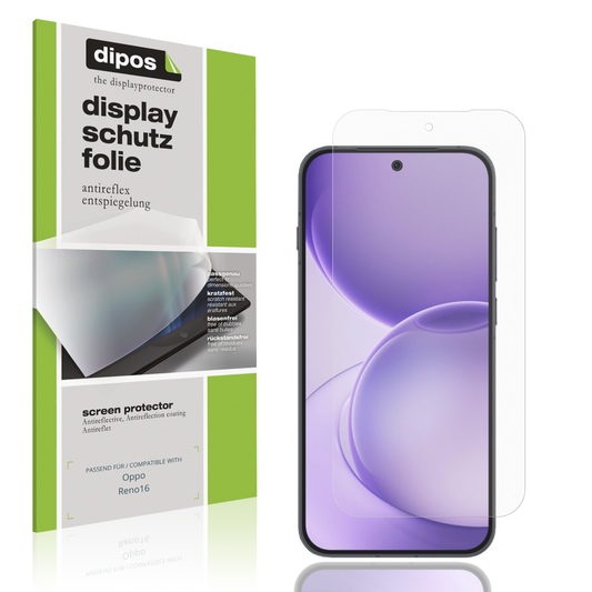 Matte Displayschutzfolie von dipos passend für Oppo Reno16, präziser Zuschnitt und blasenfrei montiert