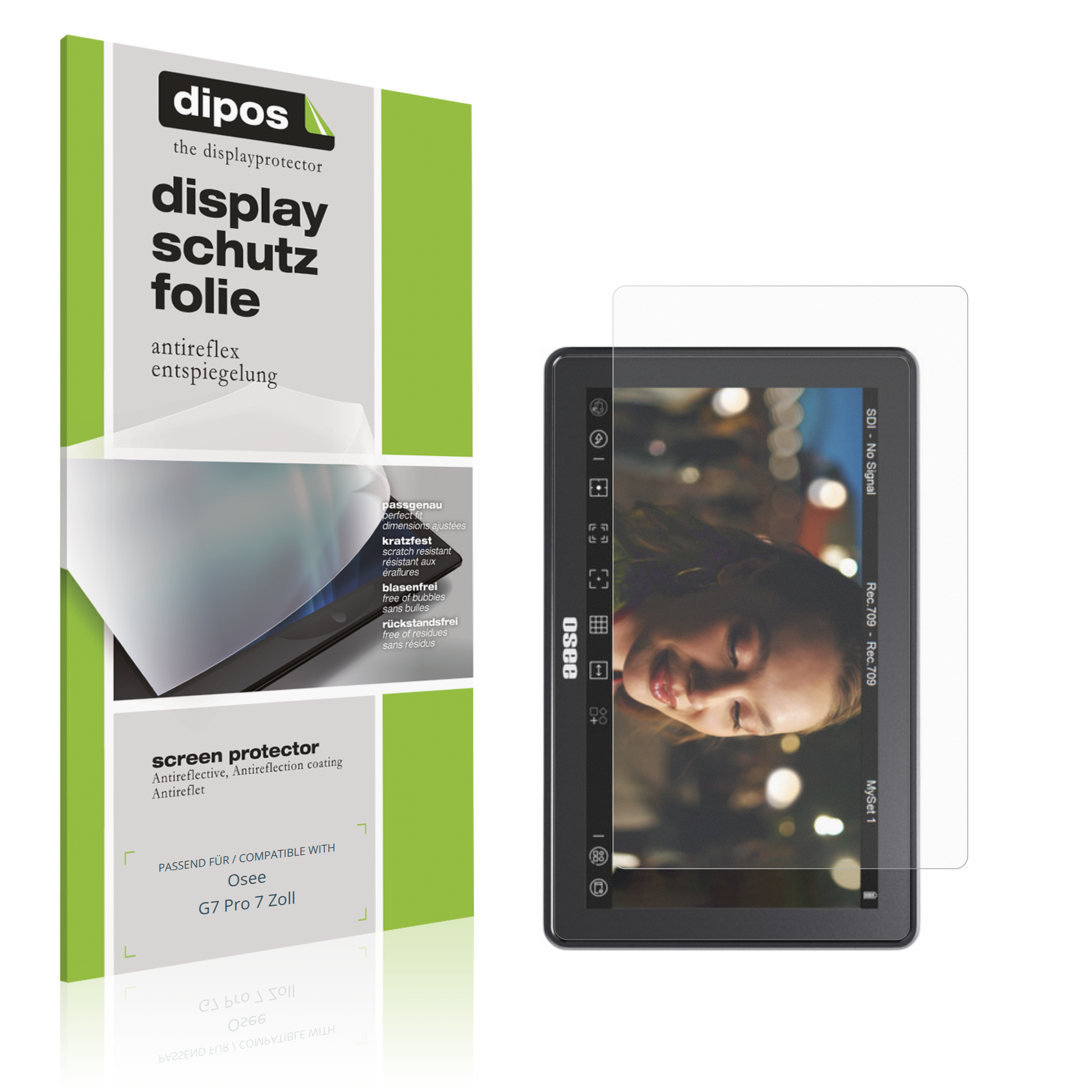 Matte Displayschutzfolie von dipos passend für Osee G7 Pro 7 Zoll, präziser Zuschnitt und blasenfrei montiert