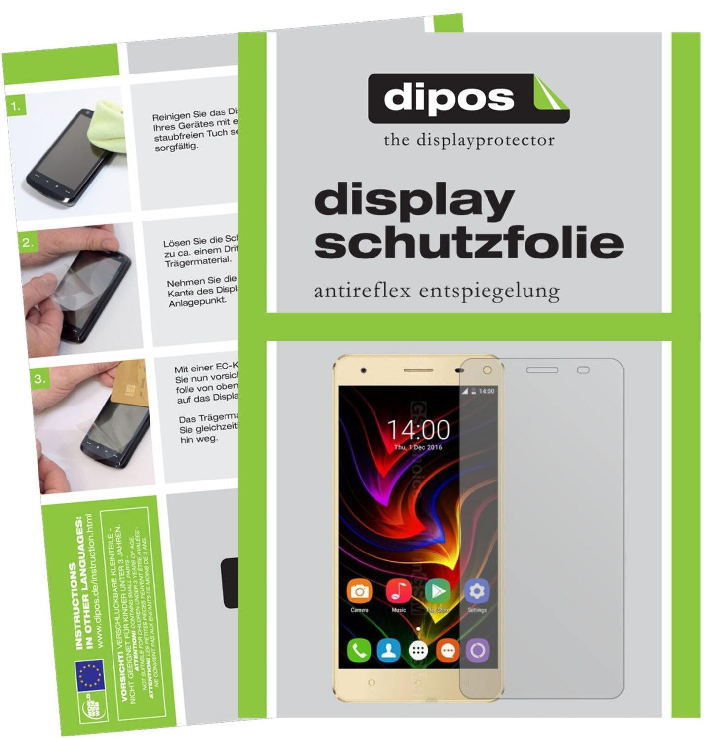 Matte Displayschutzfolie von dipos passend für Oukitel C5 Pro, präziser Zuschnitt und blasenfrei montiert