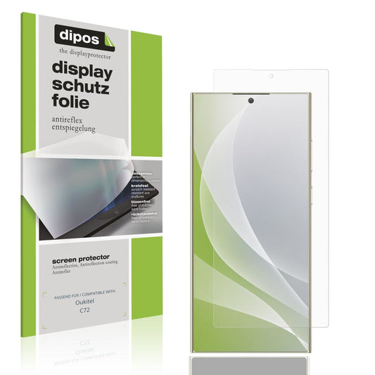 Matte Displayschutzfolie von dipos passend für Oukitel C72, präziser Zuschnitt und blasenfrei montiert