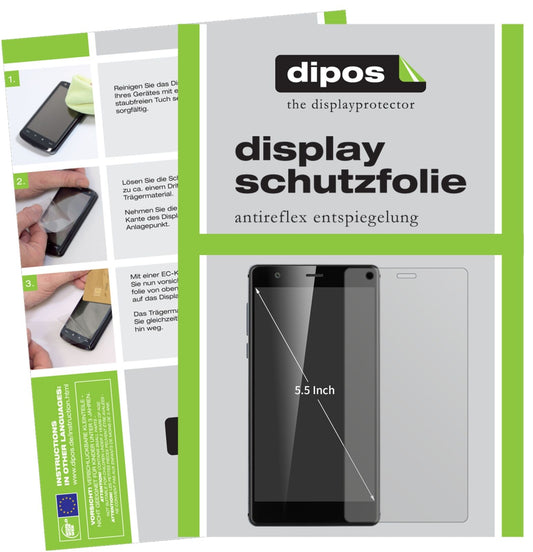 Matte Displayschutzfolie von dipos passend für Oukitel U13, präziser Zuschnitt und blasenfrei montiert