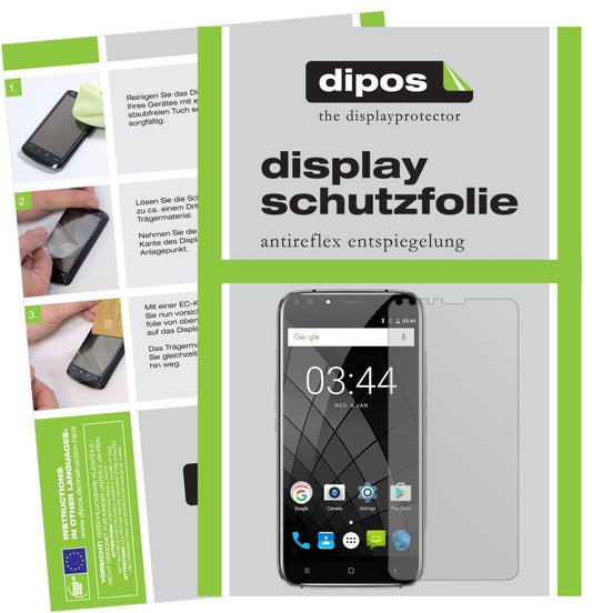 Matte Displayschutzfolie von dipos passend für Oukitel U22 (5,5 Zoll), präziser Zuschnitt und blasenfrei montiert