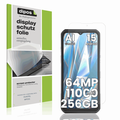 Matte Displayschutzfolie von dipos passend für OUKITEL WP55S, präziser Zuschnitt und blasenfrei montiert