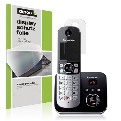 Matte Displayschutzfolie von dipos passend für Panasonic KX-TG6861, präziser Zuschnitt und blasenfrei montiert