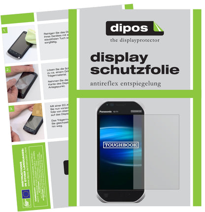 Matte Displayschutzfolie von dipos passend für Panasonic Toughbook FZ-T1, präziser Zuschnitt und blasenfrei montiert