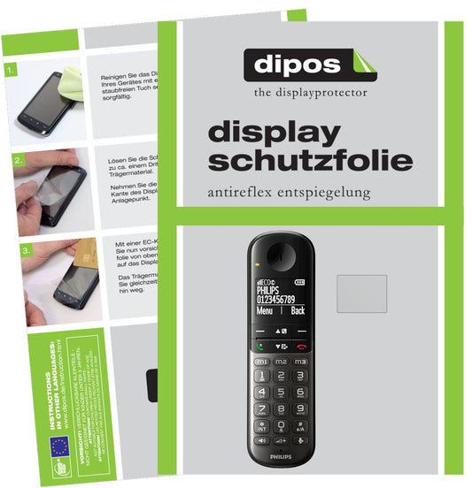 Matte Displayschutzfolie von dipos passend für Philips XL495, präziser Zuschnitt und blasenfrei montiert