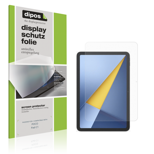 Matte Displayschutzfolie von dipos passend für POCO Pad C1, präziser Zuschnitt und blasenfrei montiert