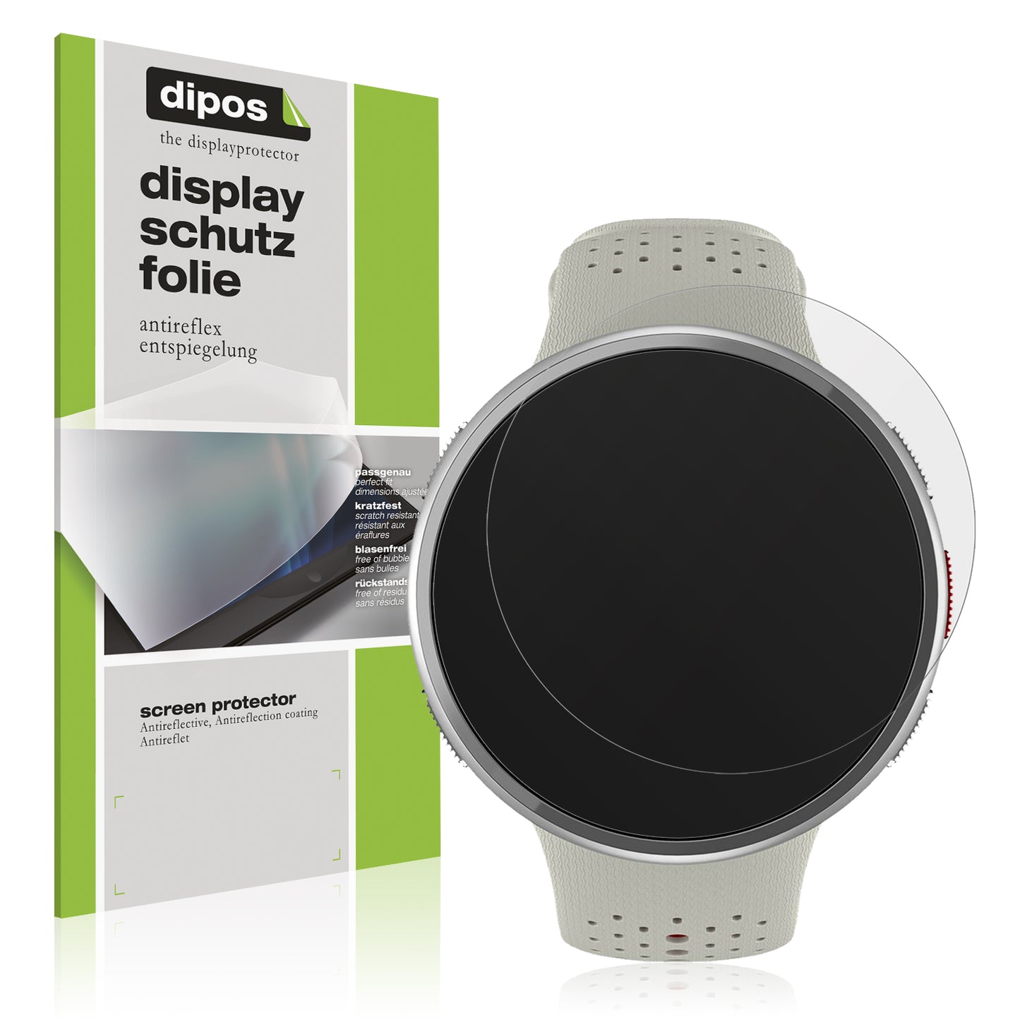 Matte Displayschutzfolie von dipos passend für Polar Pacer Pro, präziser Zuschnitt und blasenfrei montiert