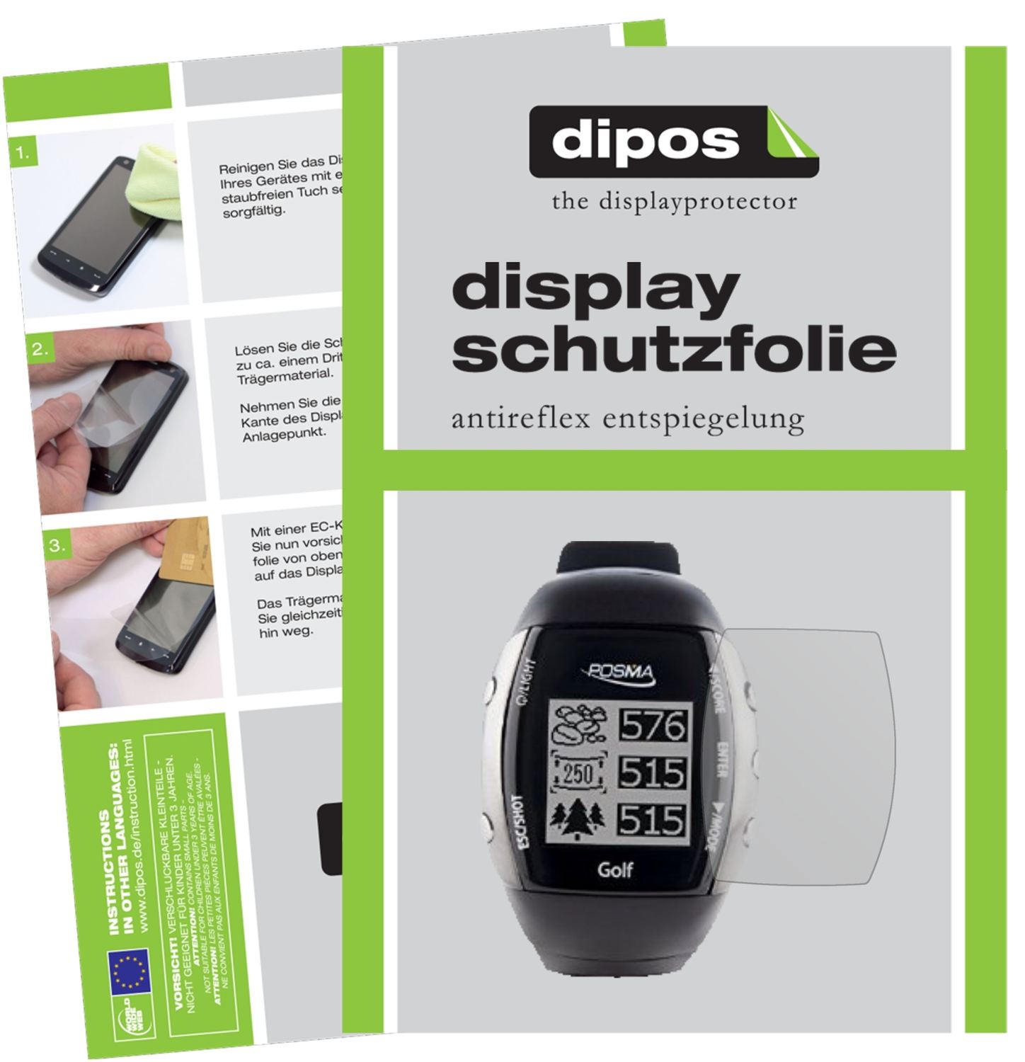 Matte Displayschutzfolie von dipos passend für Posma GM2, präziser Zuschnitt und blasenfrei montiert