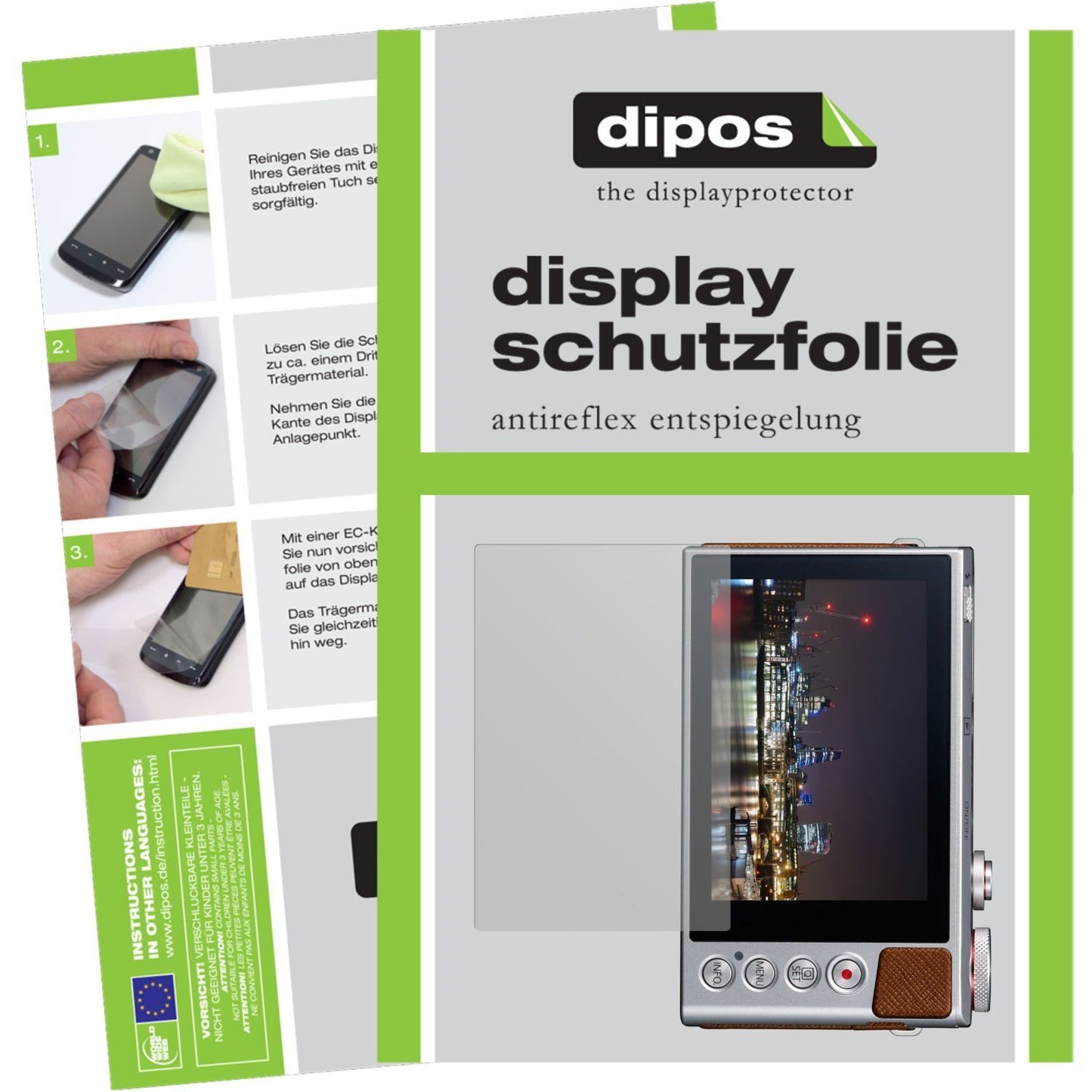 Matte Displayschutzfolie von dipos passend für Powershot G9 X Canon, präziser Zuschnitt und blasenfrei montiert