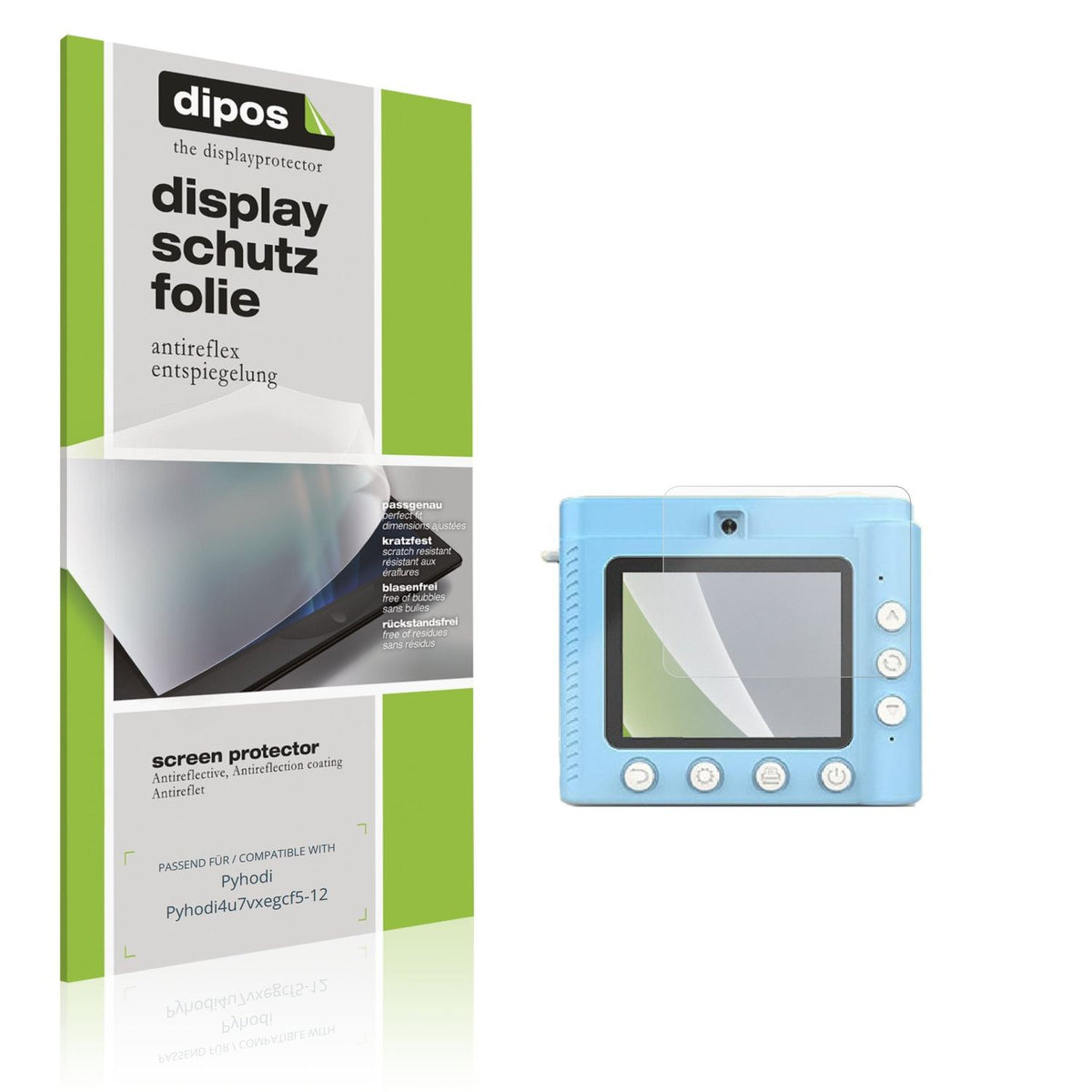 Matte Displayschutzfolie von dipos passend für Pyhodi Pyhodi4u7vxegcf5-12, präziser Zuschnitt und blasenfrei montiert