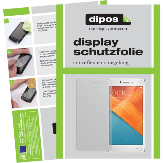 Matte Displayschutzfolie von dipos passend für R7 Oppo, präziser Zuschnitt und blasenfrei montiert