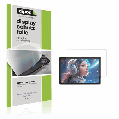Matte Displayschutzfolie von dipos passend für Raemond K70, präziser Zuschnitt und blasenfrei montiert