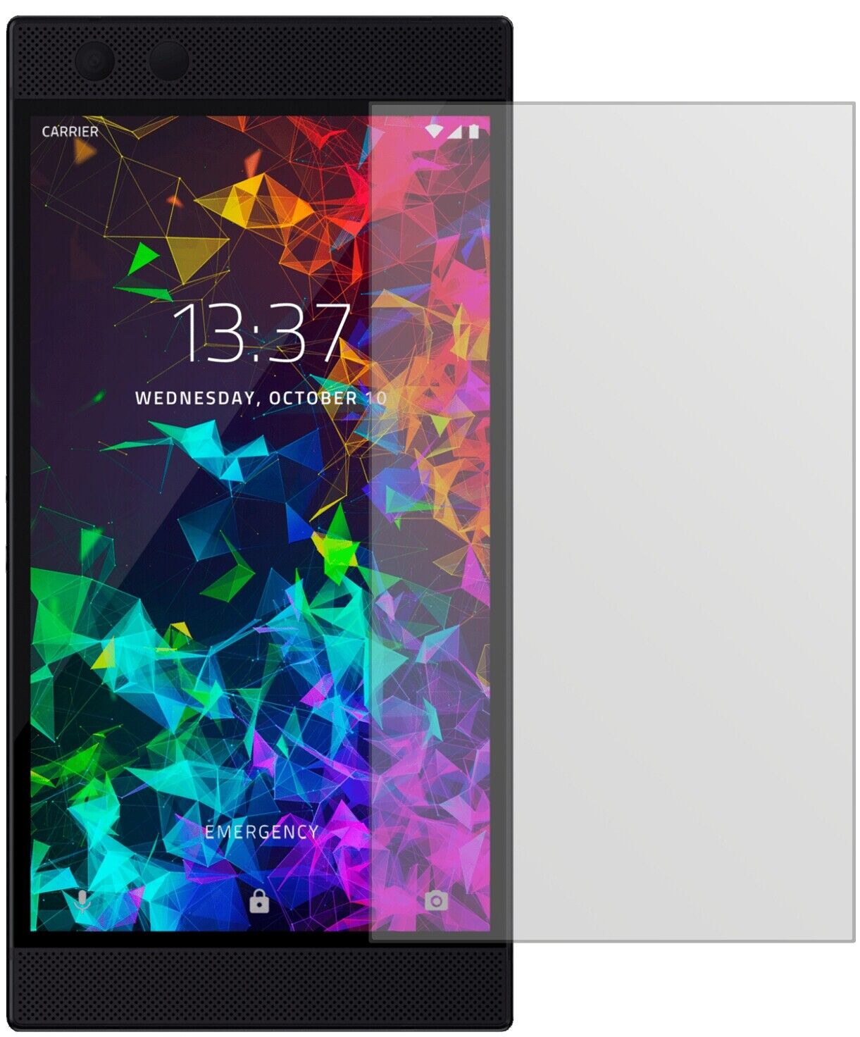 Matte Displayschutzfolie von dipos passend für Razer Phone 2, präziser Zuschnitt und blasenfrei montiert