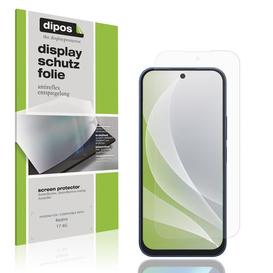 Matte Displayschutzfolie von dipos passend für Redmi 17 4G, präziser Zuschnitt und blasenfrei montiert