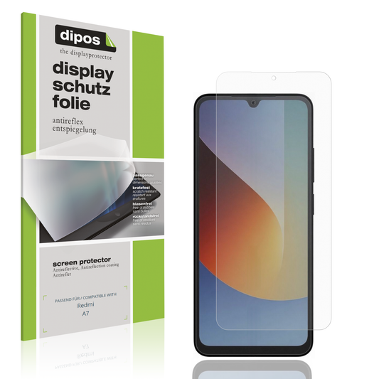Matte Displayschutzfolie von dipos passend für Redmi A7, präziser Zuschnitt und blasenfrei montiert