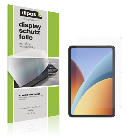 Matte Displayschutzfolie von dipos passend für Redmi Pad 2 9.7, präziser Zuschnitt und blasenfrei montiert
