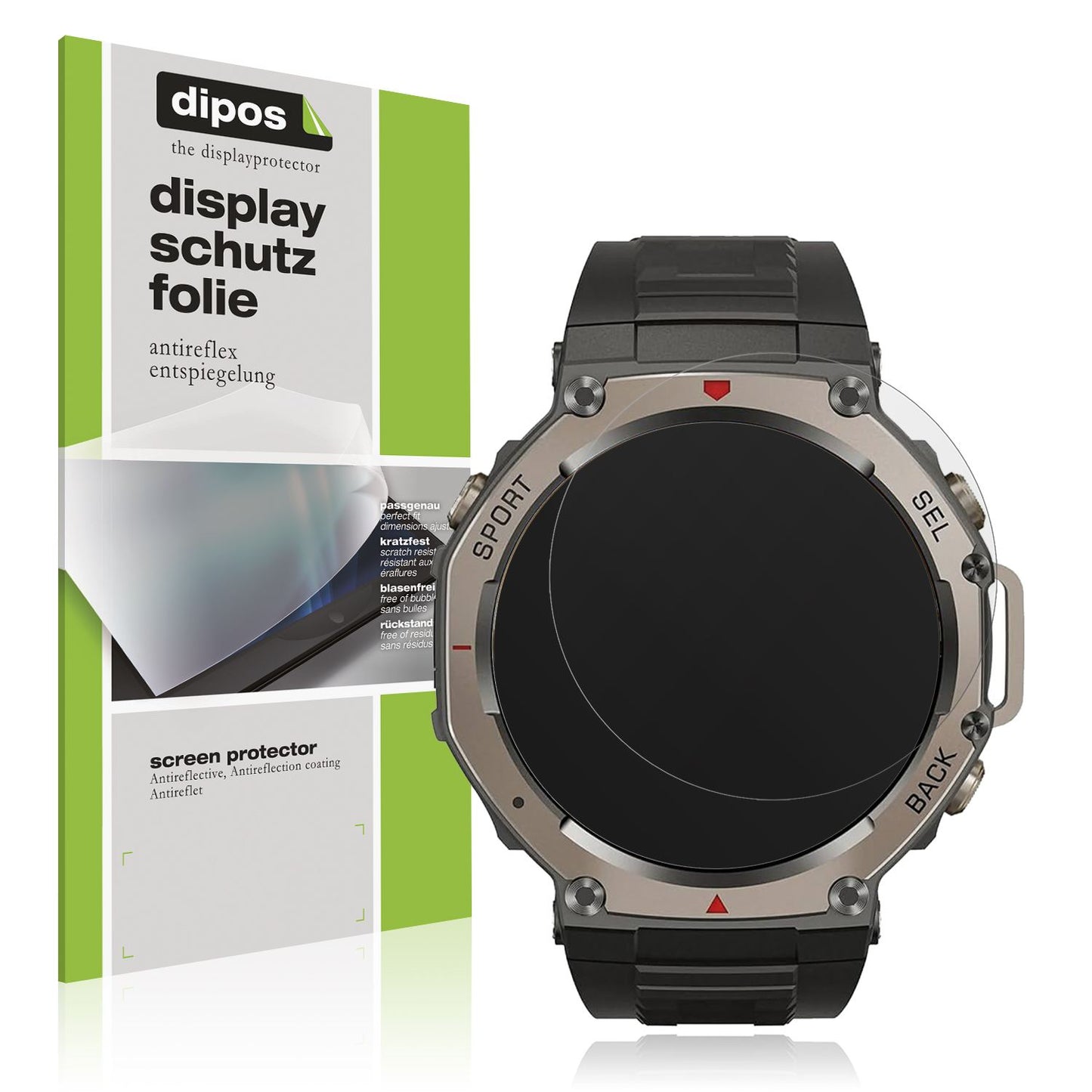 Matte Displayschutzfolie von dipos passend für Reiteag Sekoda GPS 1.43 Zoll, präziser Zuschnitt und blasenfrei montiert