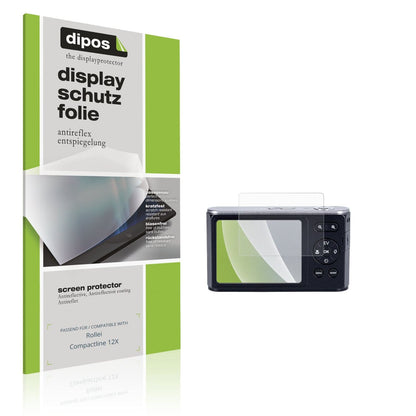 Matte Displayschutzfolie von dipos passend für Rollei Compactline 12X, präziser Zuschnitt und blasenfrei montiert