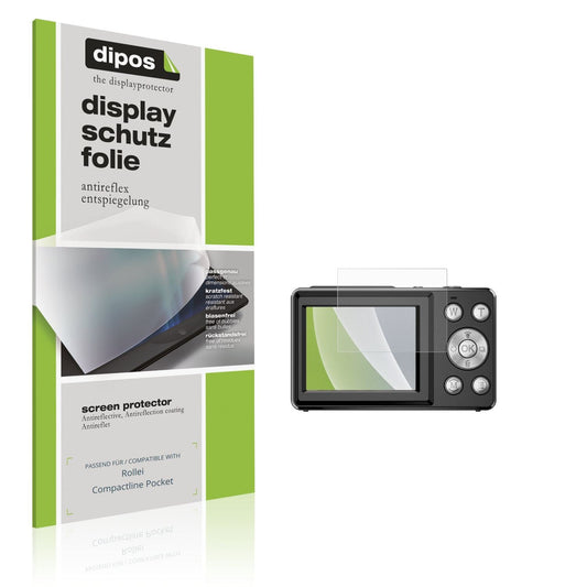 Matte Displayschutzfolie von dipos passend für Rollei Compactline Pocket, präziser Zuschnitt und blasenfrei montiert