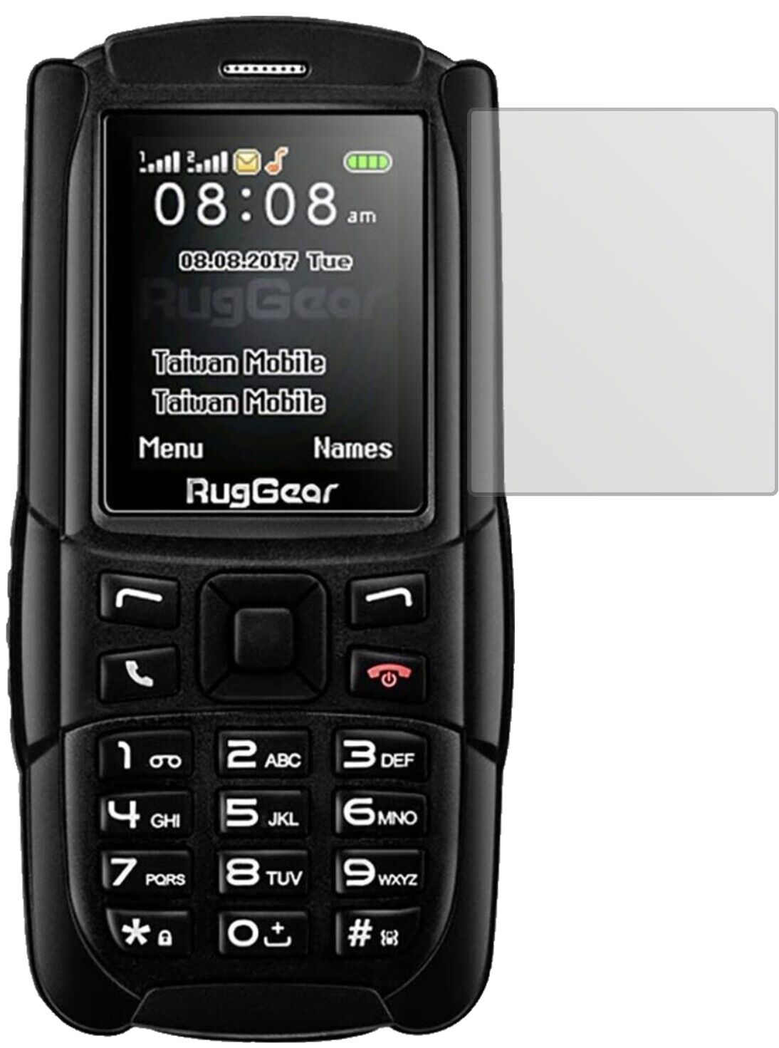Matte Displayschutzfolie von dipos passend für RugGear RG129, präziser Zuschnitt und blasenfrei montiert