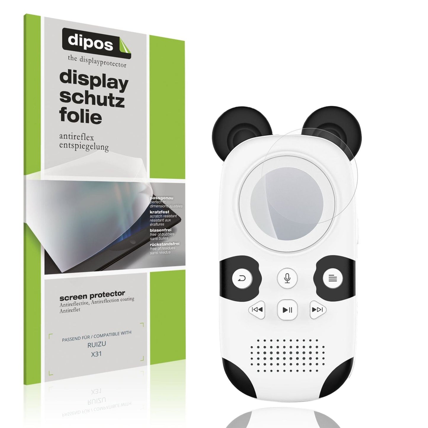 Matte Displayschutzfolie von dipos passend für RUIZU X31, präziser Zuschnitt und blasenfrei montiert