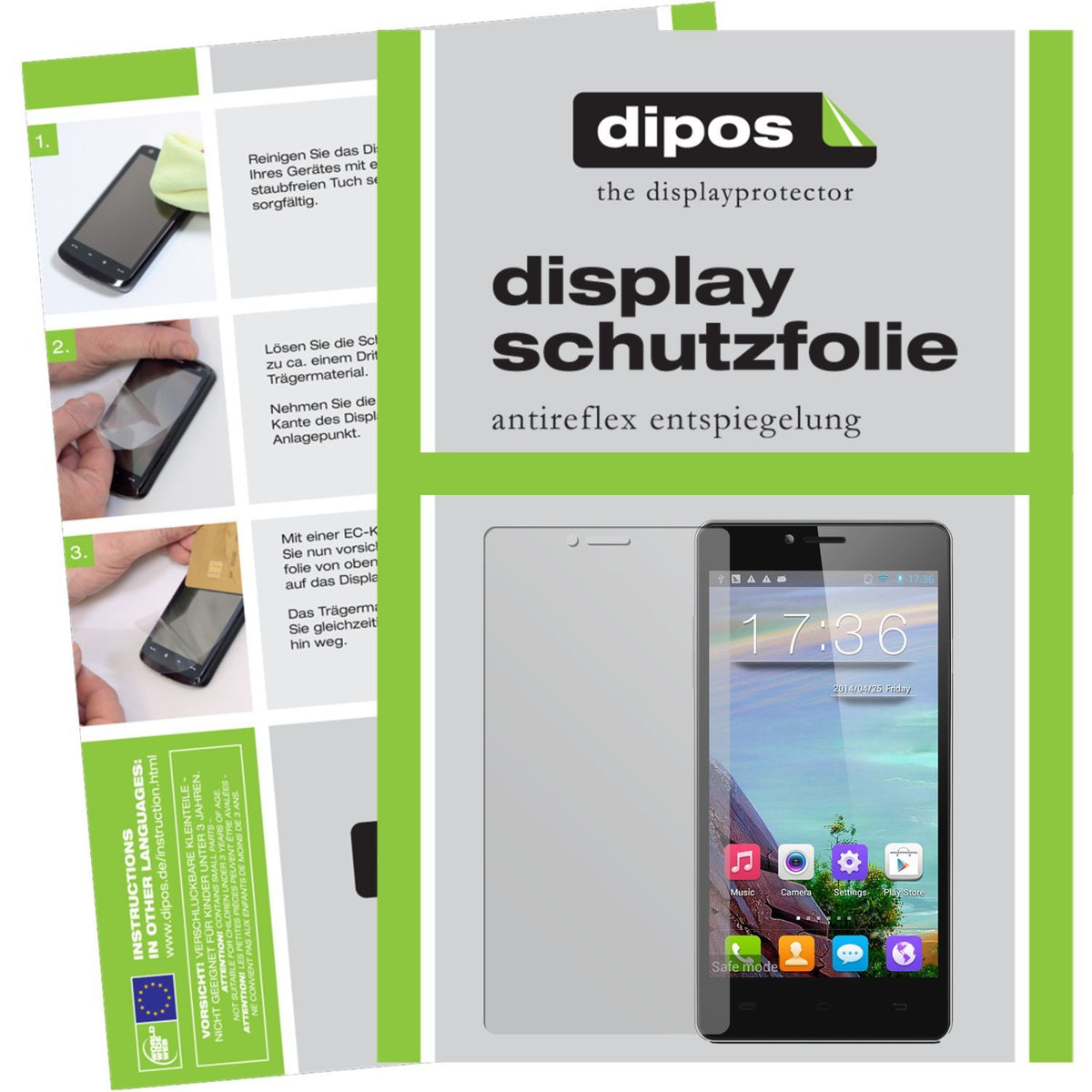 Matte Displayschutzfolie von dipos passend für S208 Cubot, präziser Zuschnitt und blasenfrei montiert