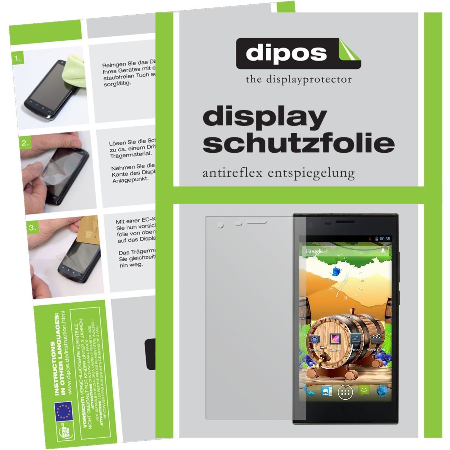 Matte Displayschutzfolie von dipos passend für S308 Cubot, präziser Zuschnitt und blasenfrei montiert