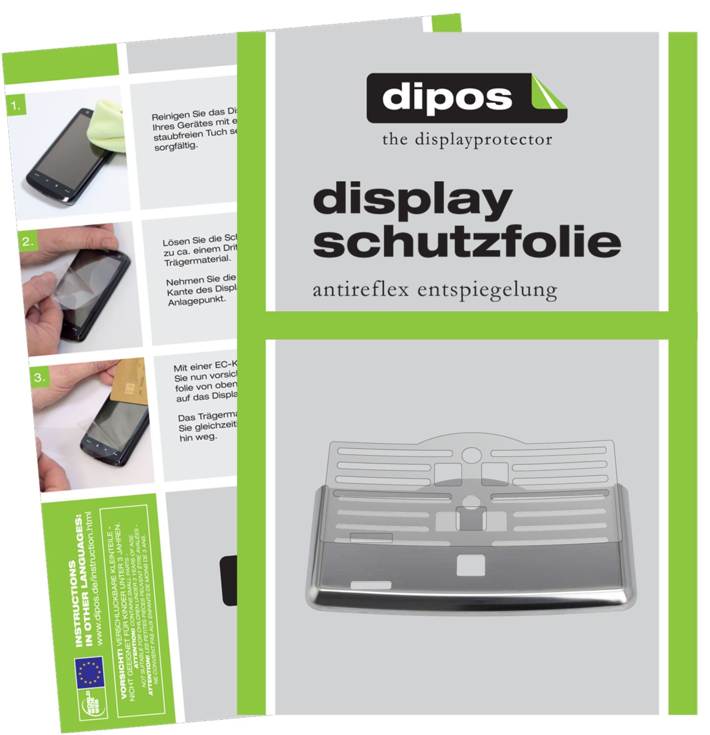 Matte Displayschutzfolie von dipos passend für SAECO PicoBaristo SM5560/10 Tropfblech, präziser Zuschnitt und blasenfrei montiert