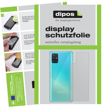 Matte Displayschutzfolie von dipos passend für Samsung Galaxy A51 5G Rückseite, präziser Zuschnitt und blasenfrei montiert