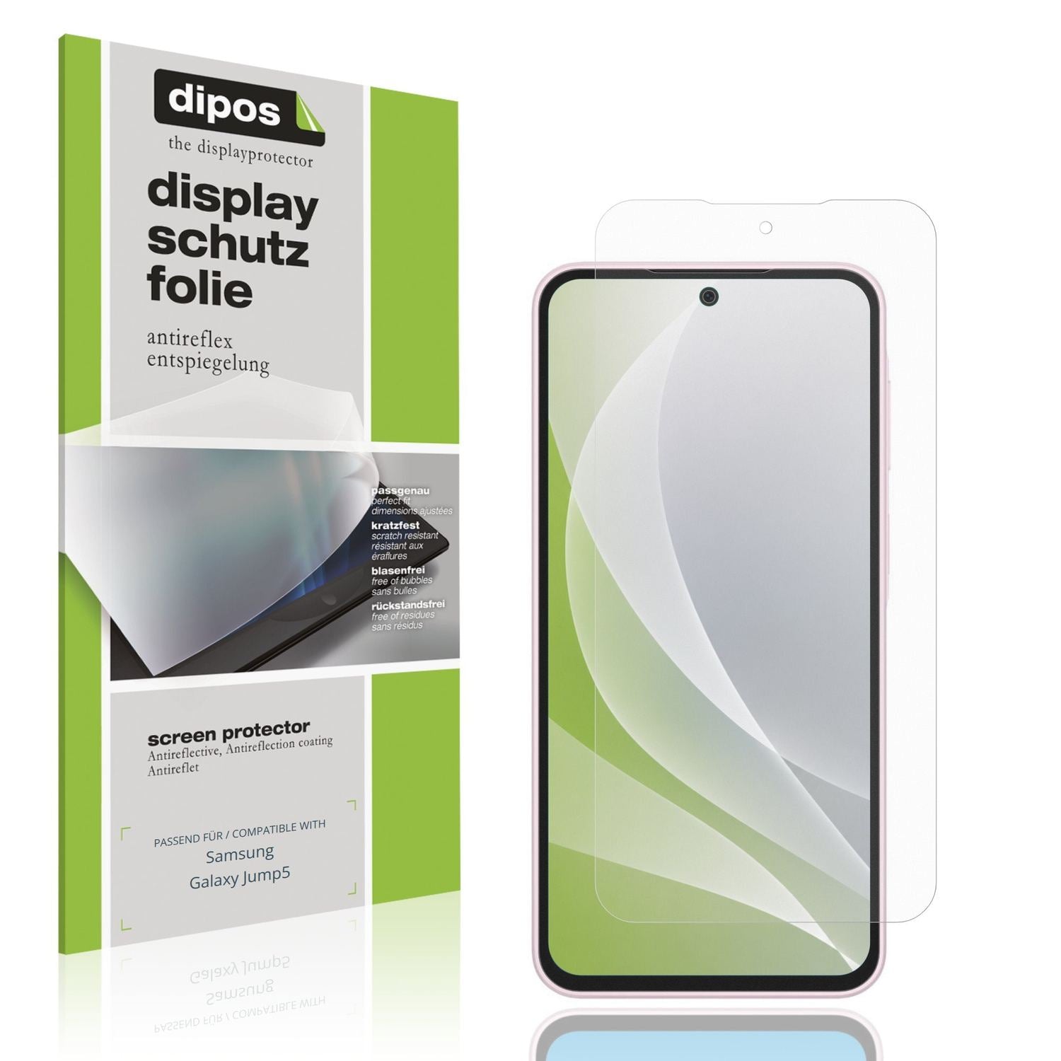 Matte Displayschutzfolie von dipos passend für Samsung Galaxy Jump5, präziser Zuschnitt und blasenfrei montiert