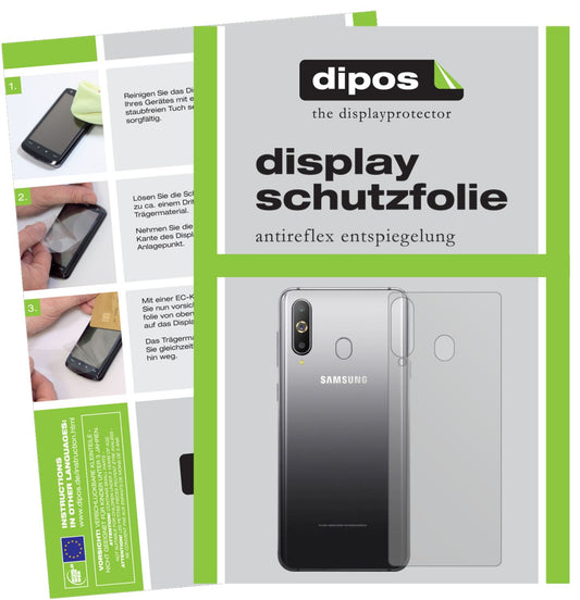 Matte Displayschutzfolie von dipos passend für Samsung Galaxy M40 Rückseite, präziser Zuschnitt und blasenfrei montiert