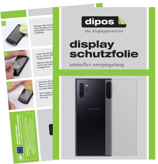 Matte Displayschutzfolie von dipos passend für Samsung Galaxy Note 10 Plus 5G Rückseite, präziser Zuschnitt und blasenfrei montiert