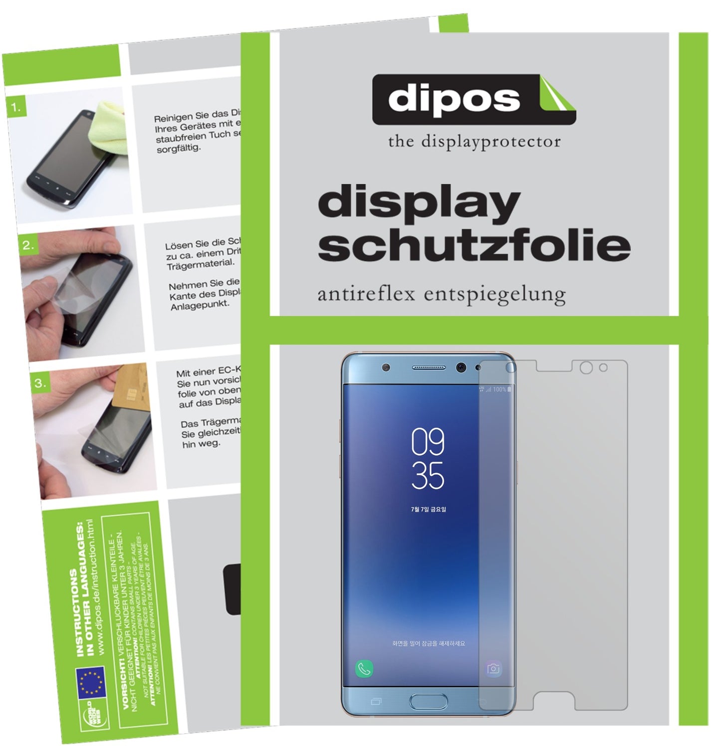 Matte Displayschutzfolie von dipos passend für Samsung Galaxy Note FE, präziser Zuschnitt und blasenfrei montiert