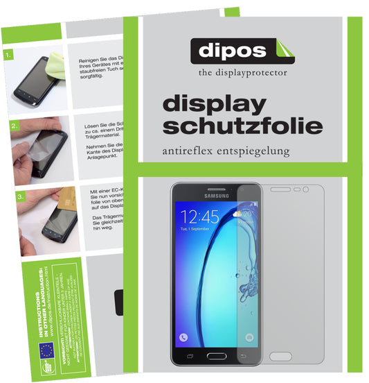 Matte Displayschutzfolie von dipos passend für Samsung Galaxy On6, präziser Zuschnitt und blasenfrei montiert